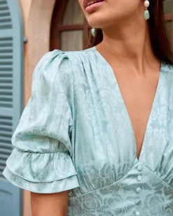 Maternité-Polin et moi Robe à décolleté Silvia Menthe