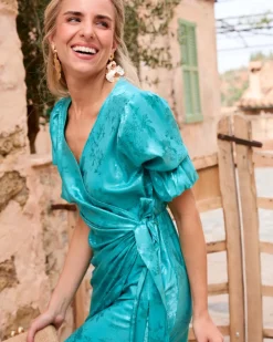 Maternité-Polin et moi Robe à encolure genevoise Turquoise
