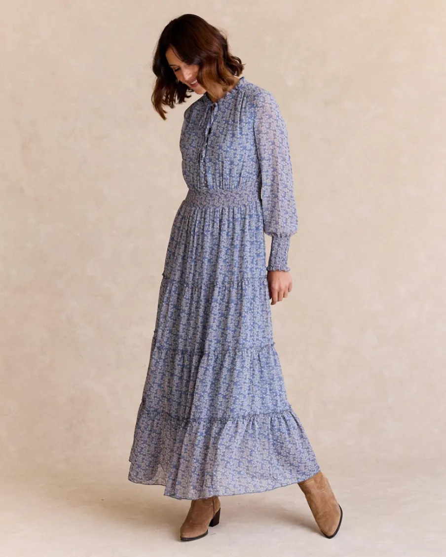 Maternité|Robes Et Combinaisons-Polin et moi Robe Azula Flowers Céleste