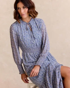 Maternité|Robes Et Combinaisons-Polin et moi Robe Azula Flowers Céleste