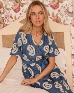 Maternité|Robes Et Combinaisons-Polin et moi Robe brodée Paisley Ilse denim