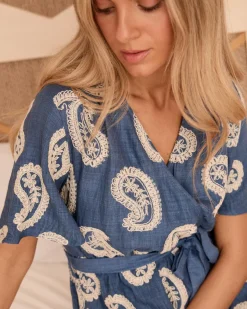 Maternité|Robes Et Combinaisons-Polin et moi Robe brodée Paisley Ilse denim