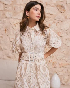 Robes Et Combinaisons-Polin et moi Robe ceinture Abi BEIGE