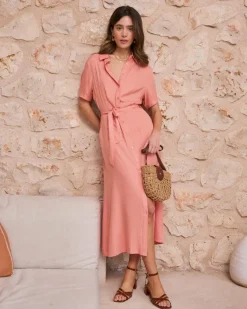 Maternité|Robes Et Combinaisons-Polin et moi Robe chemise corail