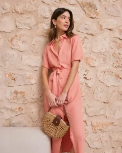 Maternité|Robes Et Combinaisons-Polin et moi Robe chemise corail