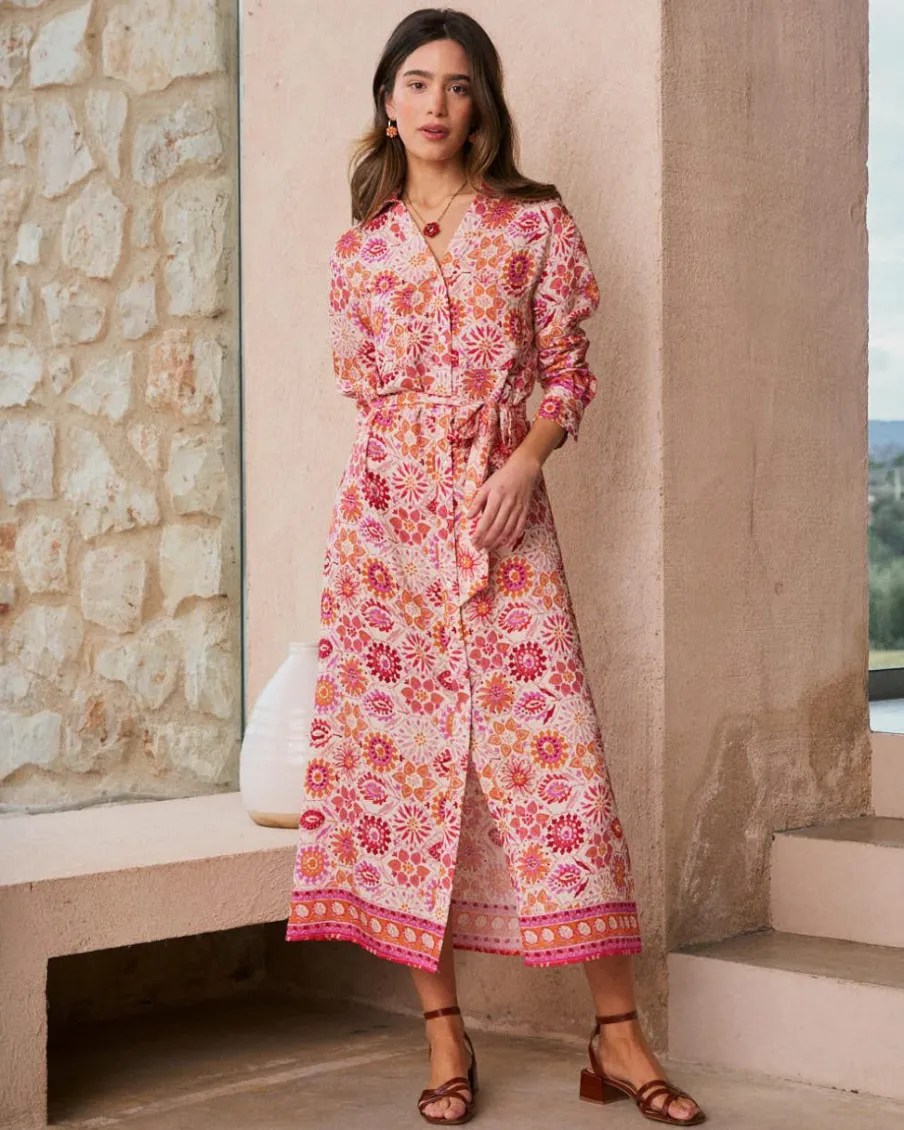 Maternité|Robes Et Combinaisons-Polin et moi Robe chemise Idette corail