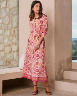 Maternité|Robes Et Combinaisons-Polin et moi Robe chemise Idette corail