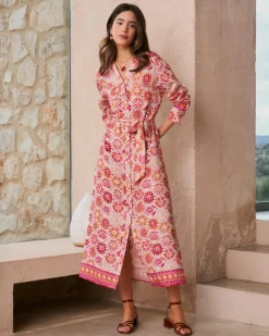Maternité|Robes Et Combinaisons-Polin et moi Robe chemise Idette corail