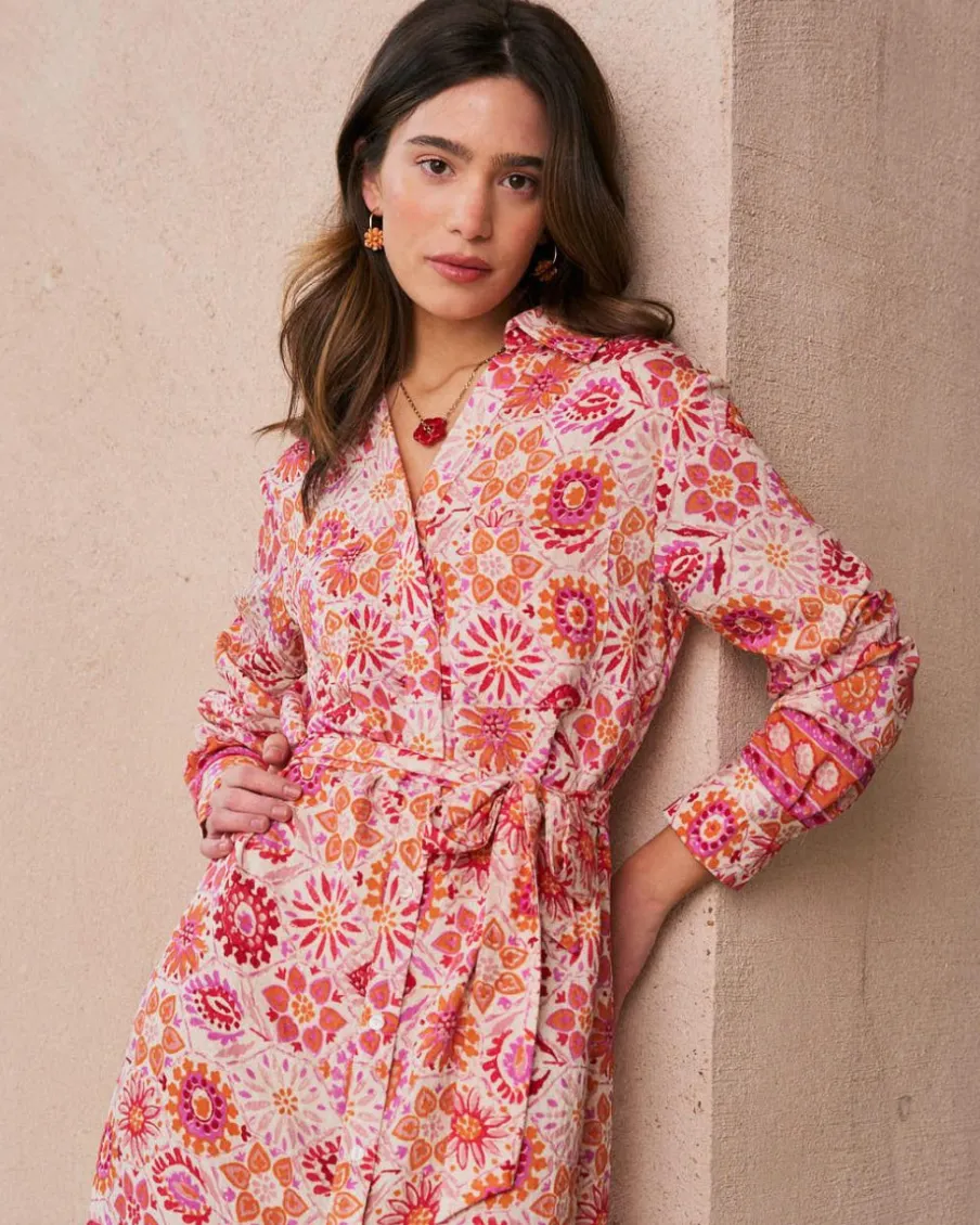 Maternité|Robes Et Combinaisons-Polin et moi Robe chemise Idette corail