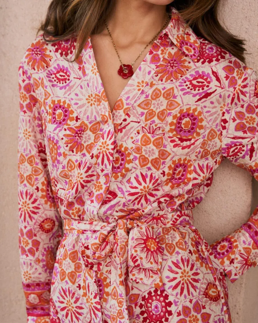 Maternité|Robes Et Combinaisons-Polin et moi Robe chemise Idette corail