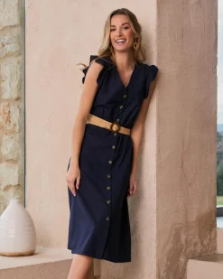 Robes Et Combinaisons-Polin et moi Robe chemise Praia Marin