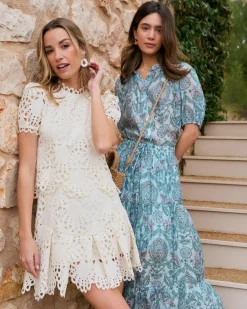 Robes Et Combinaisons-Polin et moi Robe courte ajourée Ornella Cru