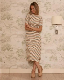 Maternité|Point-Polin et moi Robe en maille rayée Mirena Cru