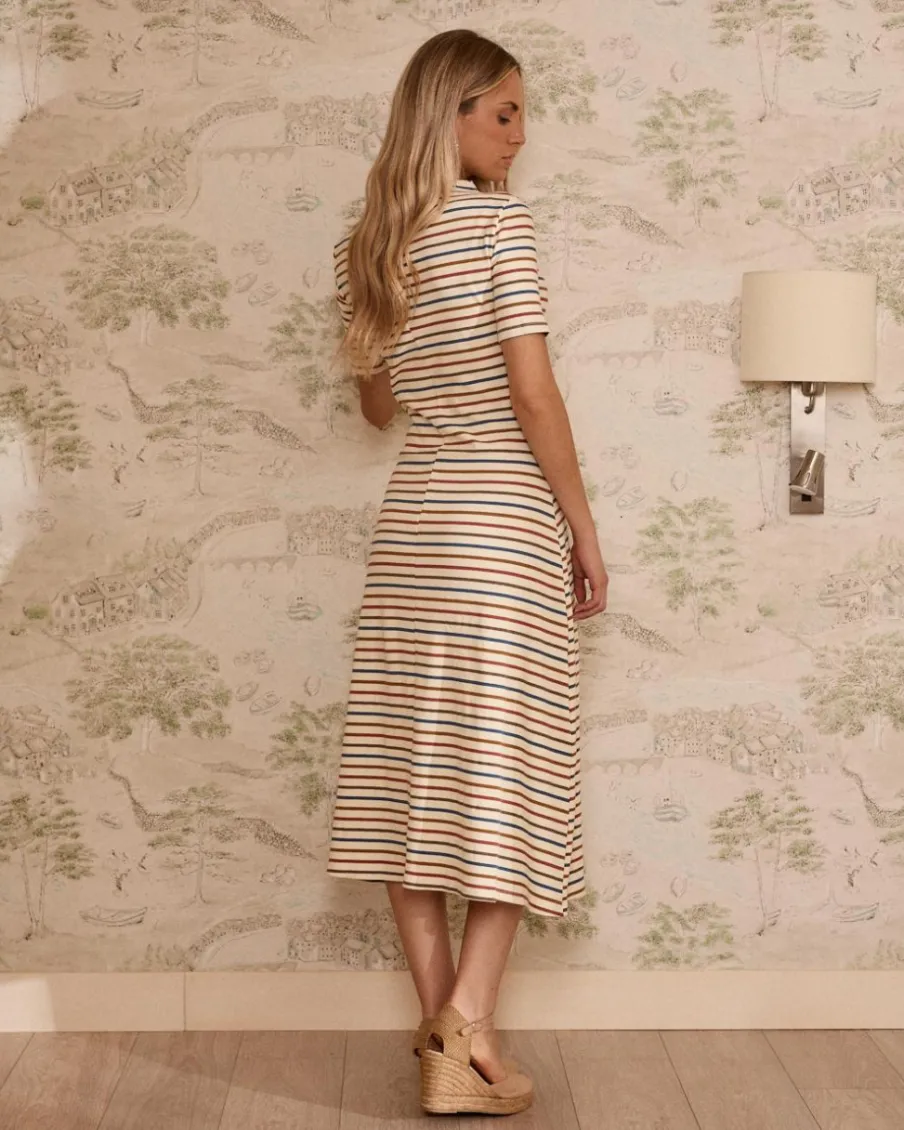 Maternité|Point-Polin et moi Robe en maille rayée Mirena Cru