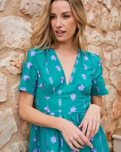 Robes Et Combinaisons-Polin et moi Robe longue brodée Rainelle Vertémeraude