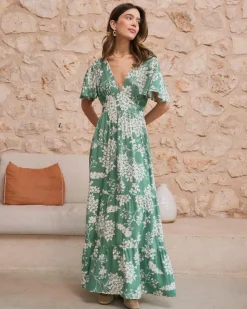 Robes Et Combinaisons-Polin et moi Robe longue Olenka Vertémeraude