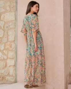 Robes Et Combinaisons-Polin et moi Robe longue Olivette Vertémeraude