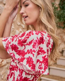 Robes Et Combinaisons-Polin et moi Robe longue Rosalía Framboise