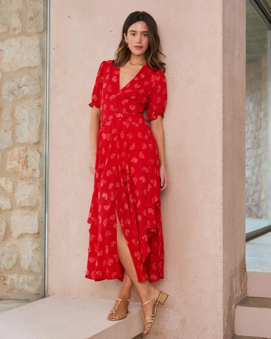Robes Et Combinaisons-Polin et moi Robe Maxi Vivienne ROUGE