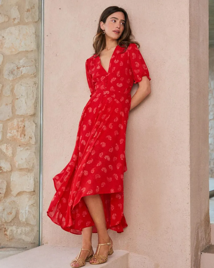 Robes Et Combinaisons-Polin et moi Robe Maxi Vivienne ROUGE