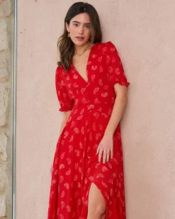 Robes Et Combinaisons-Polin et moi Robe Maxi Vivienne ROUGE