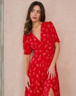 Robes Et Combinaisons-Polin et moi Robe Maxi Vivienne ROUGE