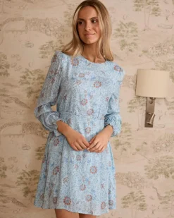 Robes Et Combinaisons-Polin et moi Robe midi Felicia fleurs denim