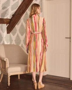 Maternité|Robes Et Combinaisons-Polin et moi Robe midi rayée Naelia beige