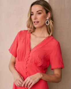 Robes Et Combinaisons-Polin et moi Robe mi-longue Tessaline corail