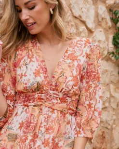 Maternité|Robes Et Combinaisons-Polin et moi Robe Uliana imprimer Pêche