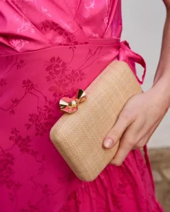 Sacs-Polin et moi Sac en raphia fleur dorée BEIGE