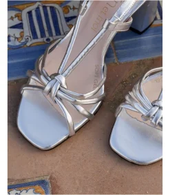 Mariée|Sandales-Polin et moi Sandale à nœud Milana argent/plomb