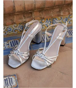 Mariée|Sandales-Polin et moi Sandale à nœud Milana argent/plomb