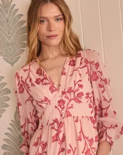 Maternité|Robes Et Combinaisons-Polin et moi Sivia Robe longue brodée Rose