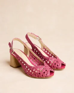 Sandales|Tressé-Polin et moi Talon tressé Alva Framboise