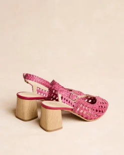 Sandales|Tressé-Polin et moi Talon tressé Alva Framboise
