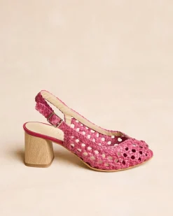 Sandales|Tressé-Polin et moi Talon tressé Alva Framboise