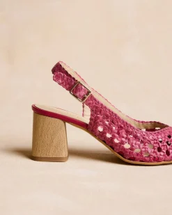 Sandales|Tressé-Polin et moi Talon tressé Alva Framboise
