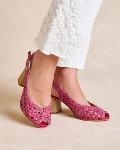 Sandales|Tressé-Polin et moi Talon tressé Alva Framboise