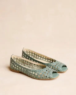 Tressé|Danseurs-Polin et moi Tressé Aqua Ballerines Vertd’eau