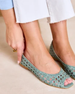 Tressé|Danseurs-Polin et moi Tressé Aqua Ballerines Vertd’eau