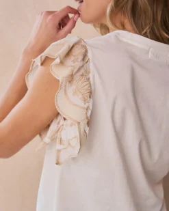 T-shirts Et Hauts-Polin et moi T-shirt à volants Luli blanc