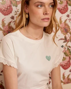 T-shirts Et Hauts-Polin et moi T-shirt coeur Talia Eucalyptus