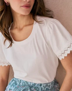 T-shirts Et Hauts-Polin et moi T-shirt en dentelle Petra blanc