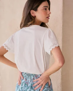 T-shirts Et Hauts-Polin et moi T-shirt en dentelle Petra blanc