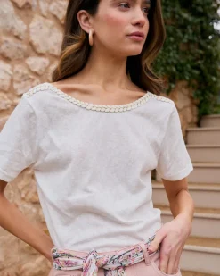 T-shirts Et Hauts-Polin et moi T-shirt tressé Aubrienne blanc