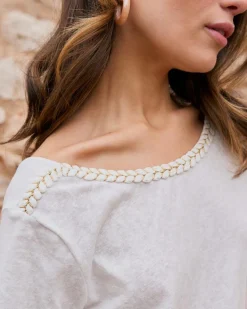 T-shirts Et Hauts-Polin et moi T-shirt tressé Aubrienne blanc