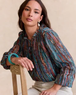 Chemisiers Et Chemises-Polin et moi Veronica Blouse à volants VERTFORÊT