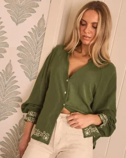 Maternité|Chemisiers Et Chemises-Polin et moi Vivi Green Blouse VERTFORÊT