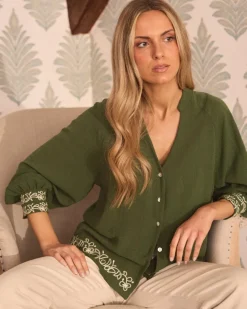 Maternité|Chemisiers Et Chemises-Polin et moi Vivi Green Blouse VERTFORÊT